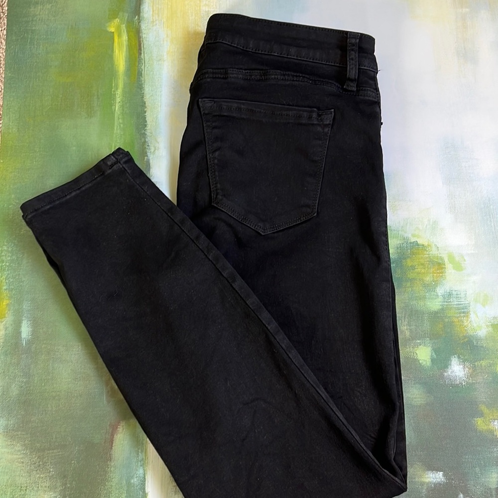 Stitch Fix STS Blue Emma Mid Rise Ankle Long Inseam Skinny Jean Black Sz 31